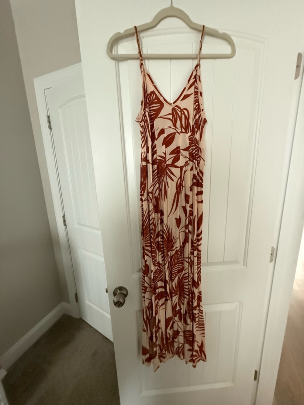 Woman’s tropical dress